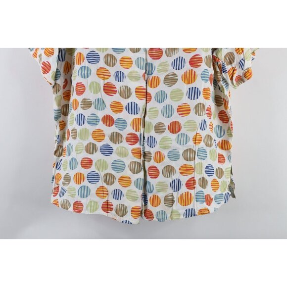 Vintage 90s Esprit Womens Medium Polka Dot Looped Collar Button Shirt Rayon - Picture 3 of 15